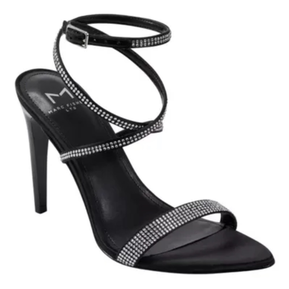 Marc Fisher Ltd Women's Cammile Strappy Dress Sandals, Black, 8M NWT